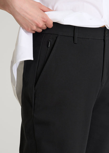 American Tall Women Stretch Commuter Tapered Fit Chino Pants for Tall Women in Black