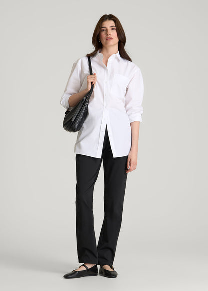 American Tall Women Stretch Commuter Tapered Fit Chino Pants for Tall Women in Black