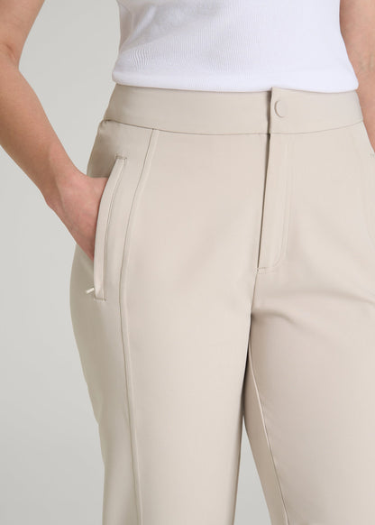 American Tall Women Traveler Tapered Fit Pant for Tall Women in Drywall Tan