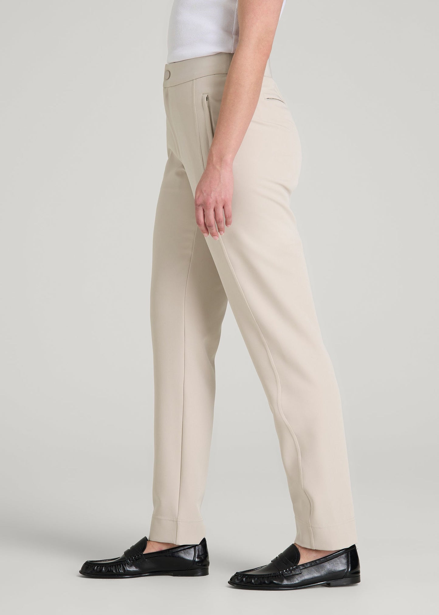 American Tall Women Traveler Tapered Fit Pant for Tall Women in Drywall Tan