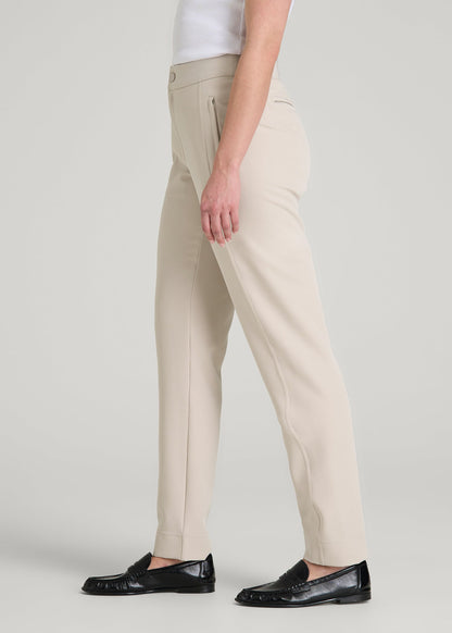 American Tall Women Traveler Tapered Fit Pant for Tall Women in Drywall Tan