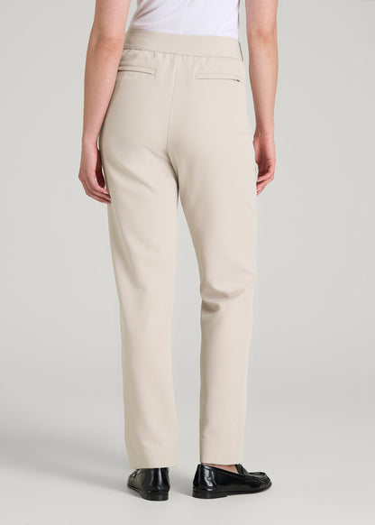 American Tall Women Traveler Tapered Fit Pant for Tall Women in Drywall Tan