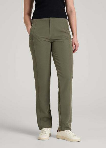 American Tall Women Traveler Tapered Fit Pant for Tall Women in Olive