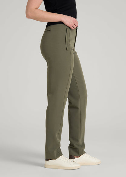American Tall Women Traveler Tapered Fit Pant for Tall Women in Olive