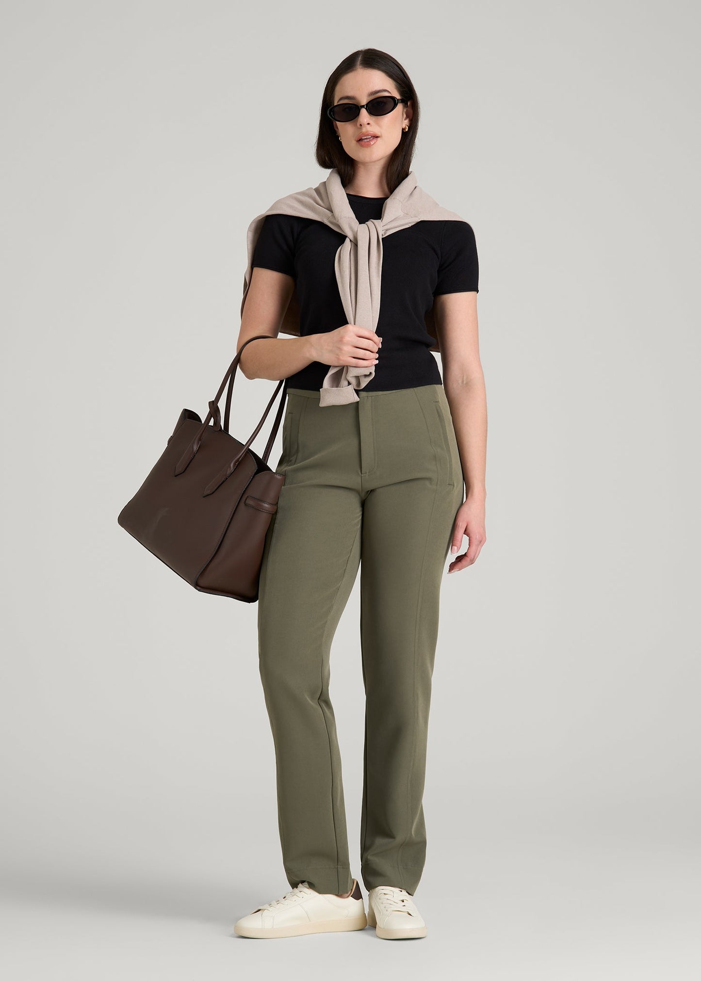 American Tall Women Traveler Tapered Fit Pant for Tall Women in Olive