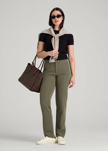 American Tall Women Traveler Tapered Fit Pant for Tall Women in Olive