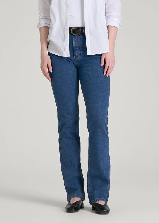 American Tall Women Harper High-Rise Straight Stretch Jeans for Tall Women in New Colorado Blue