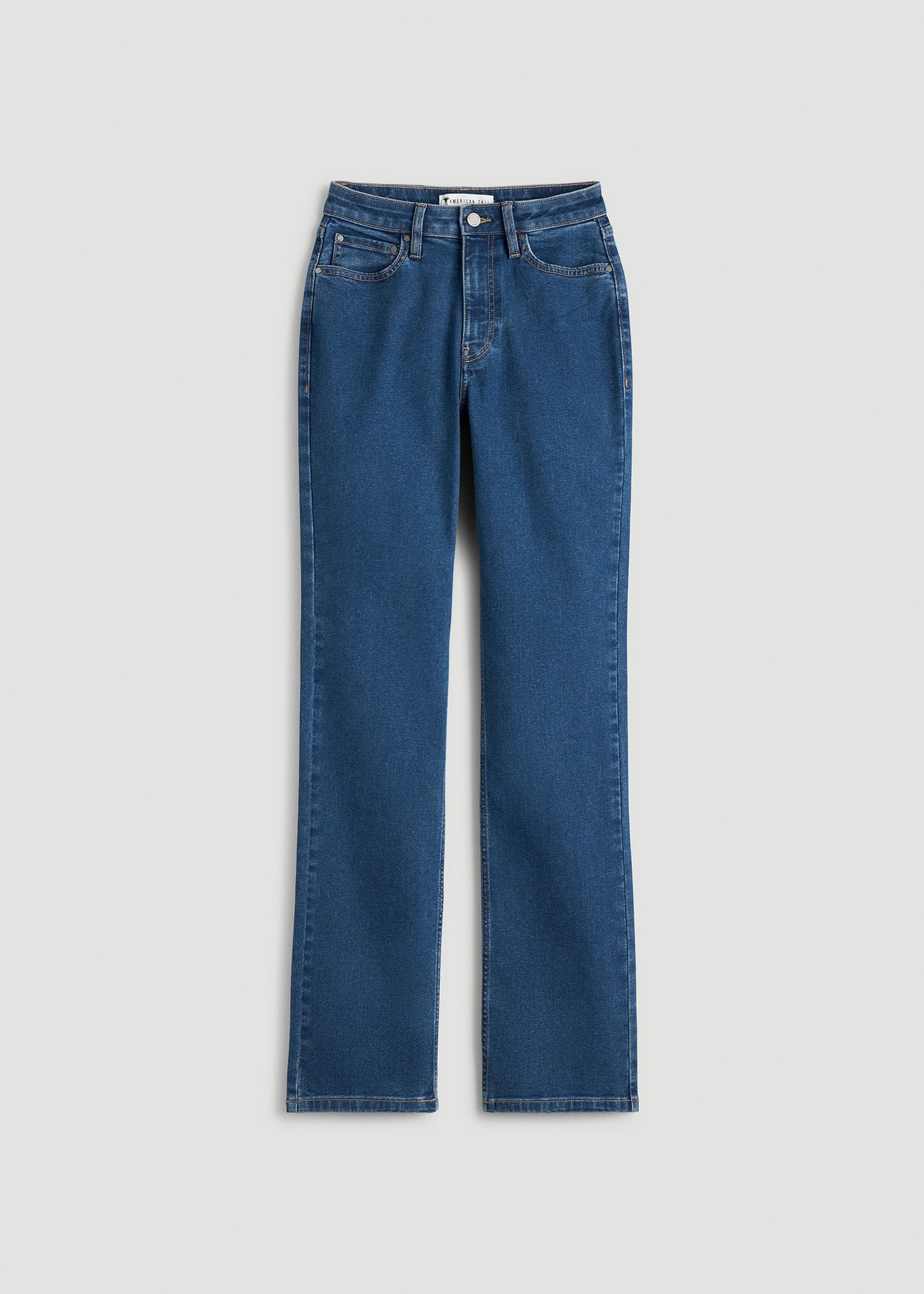 American Tall Women Harper High-Rise Straight Stretch Jeans for Tall Women in New Colorado Blue