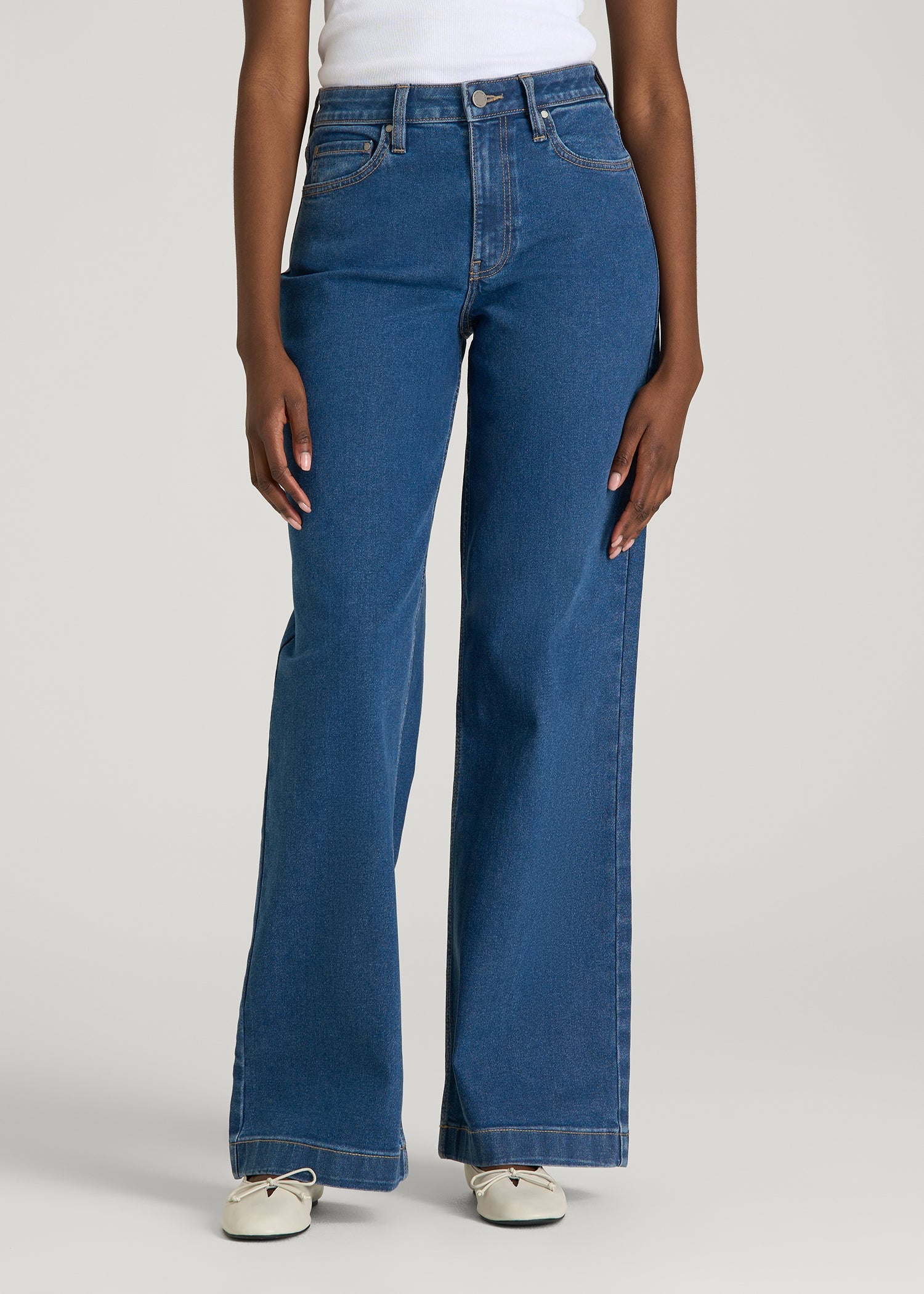American Tall Women Luna High-Rise Wide-Leg Jeans for Tall Women in New Colorado Blue