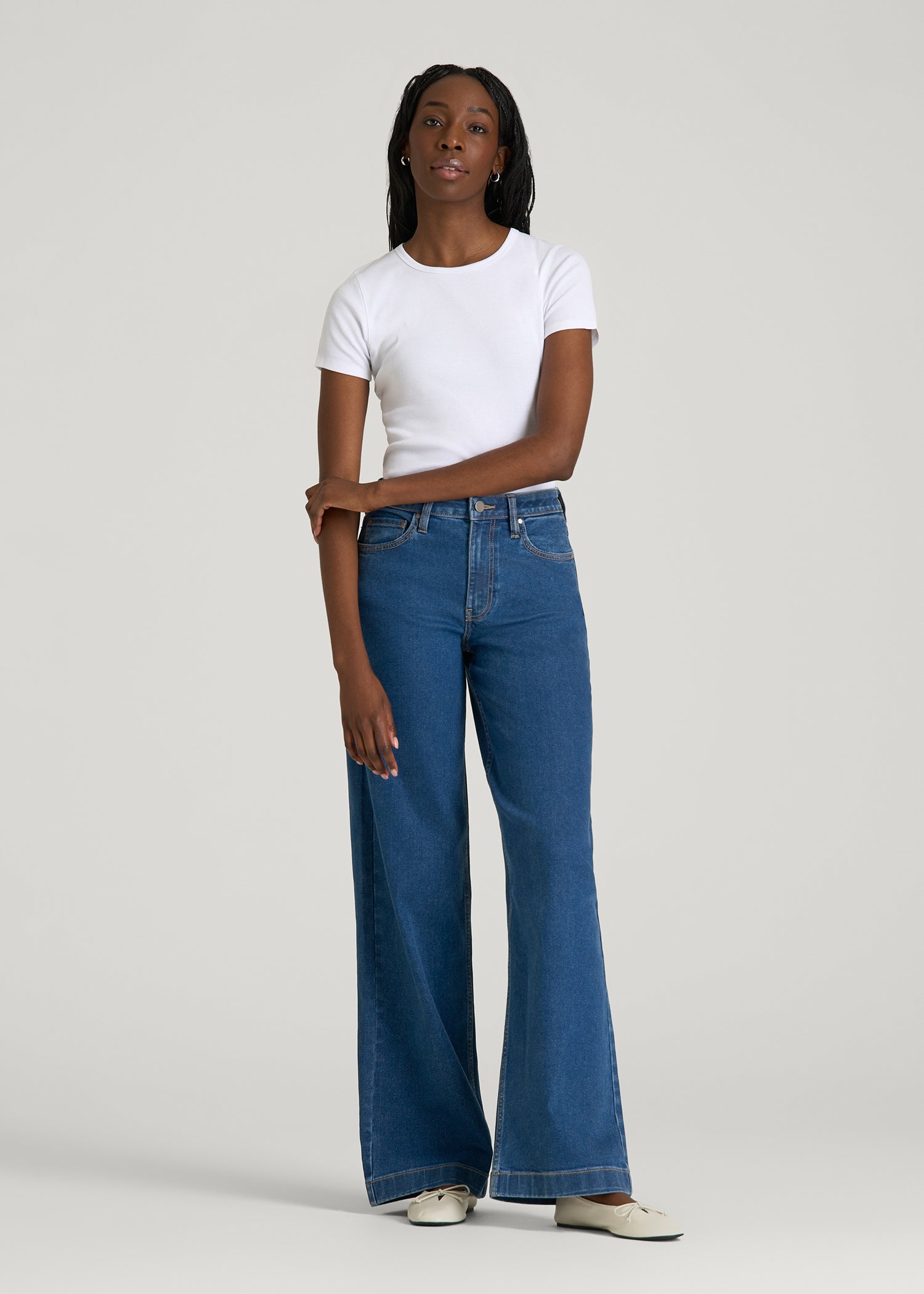 American Tall Women Luna High-Rise Wide-Leg Jeans for Tall Women in New Colorado Blue