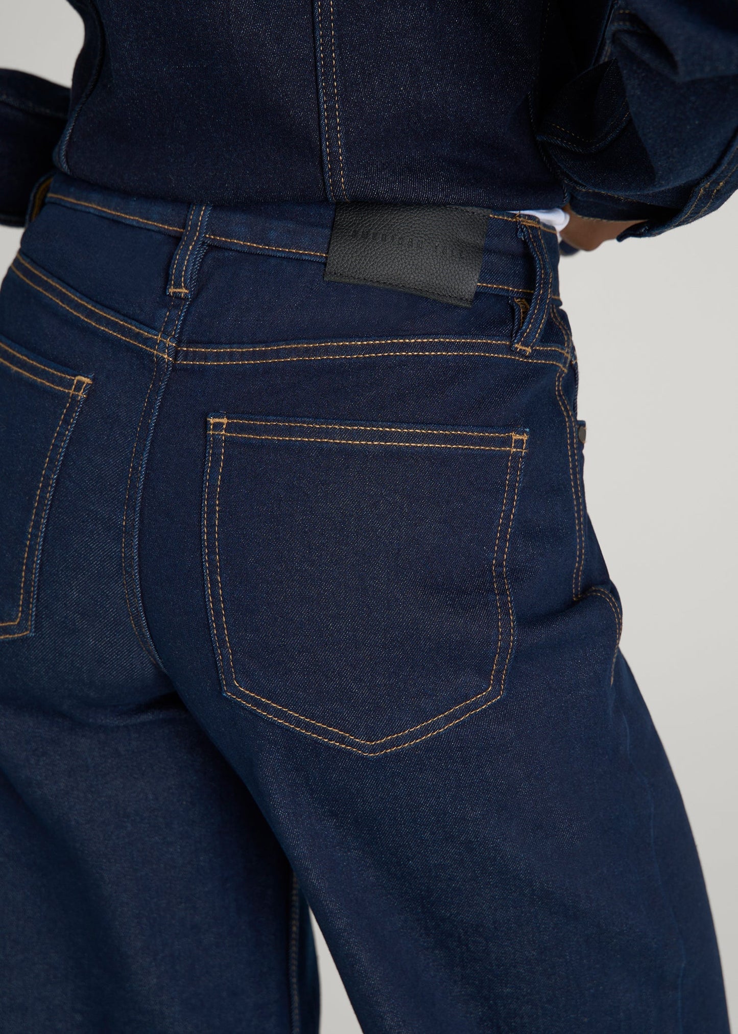 American Tall Women Luna High-Rise Wide-Leg Jeans for Tall Women in Deep Indigo Wash