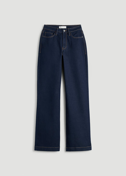 American Tall Women Luna High-Rise Wide-Leg Jeans for Tall Women in Deep Indigo Wash