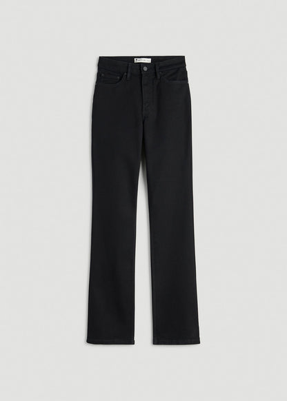 American Tall Women Harper High-Rise Straight Stretch Jeans for Tall Women in Optimum Black