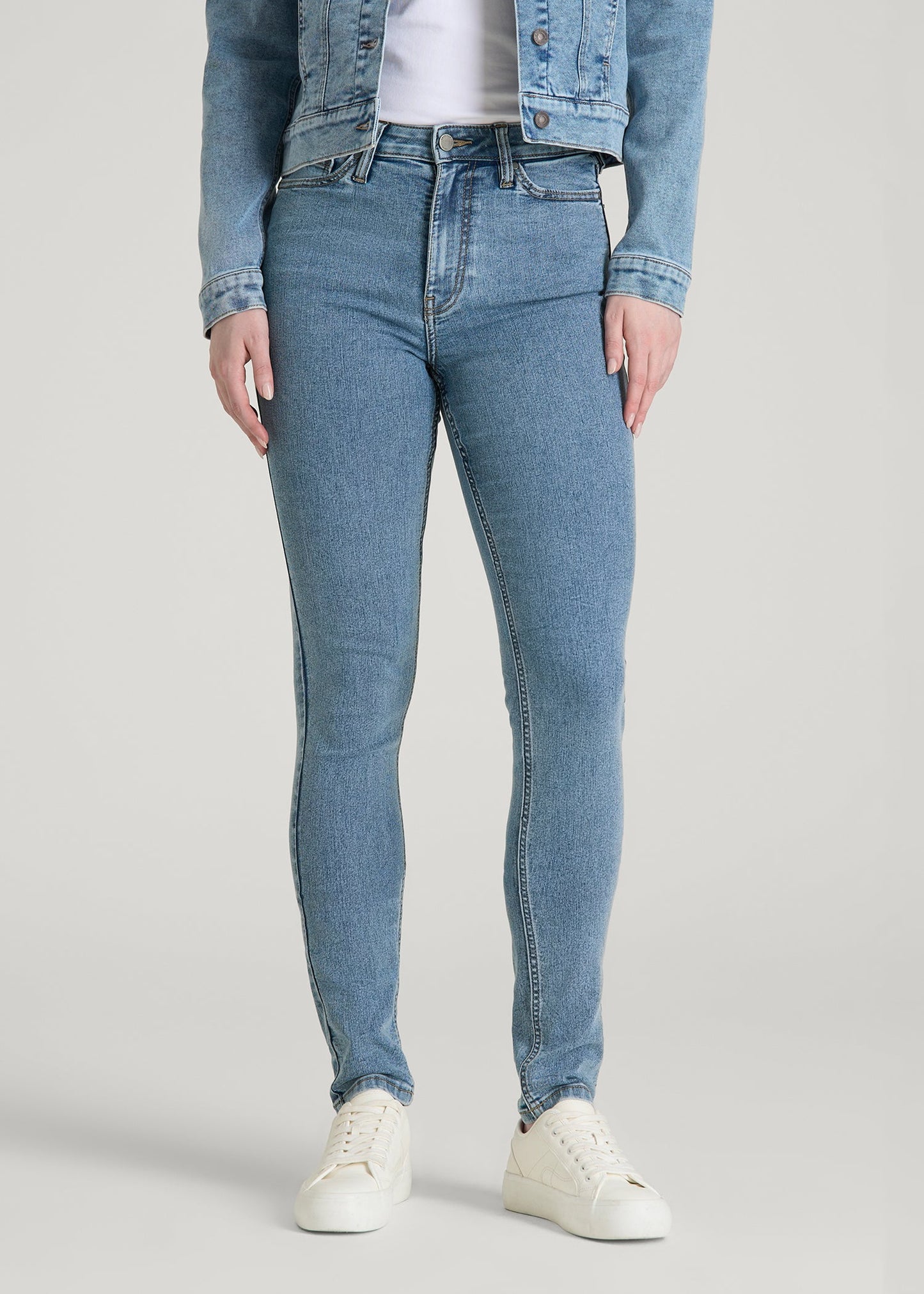 American Tall Women Georgia High-Rise Skinny Jeans for Tall Women in Perfect Blue