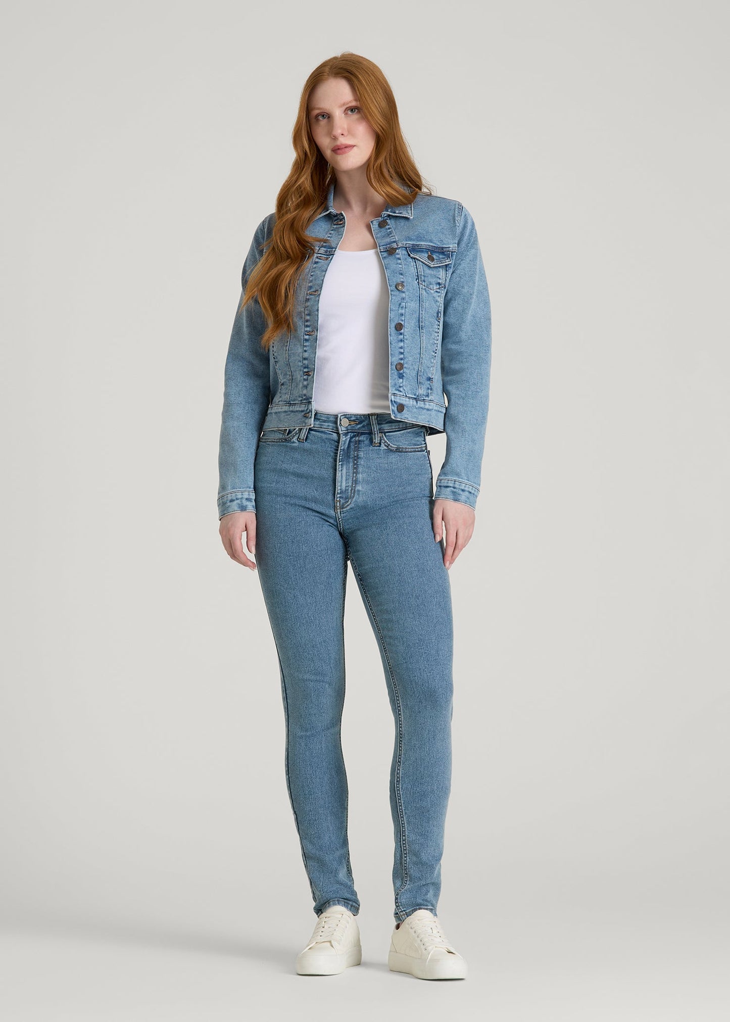 American Tall Women Georgia High-Rise Skinny Jeans for Tall Women in Perfect Blue