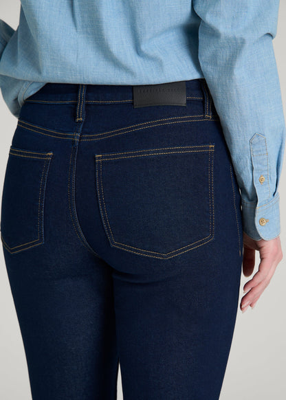 American Tall Women Harper High-Rise Straight Stretch Jeans for Tall Women in Deep Indigo Wash