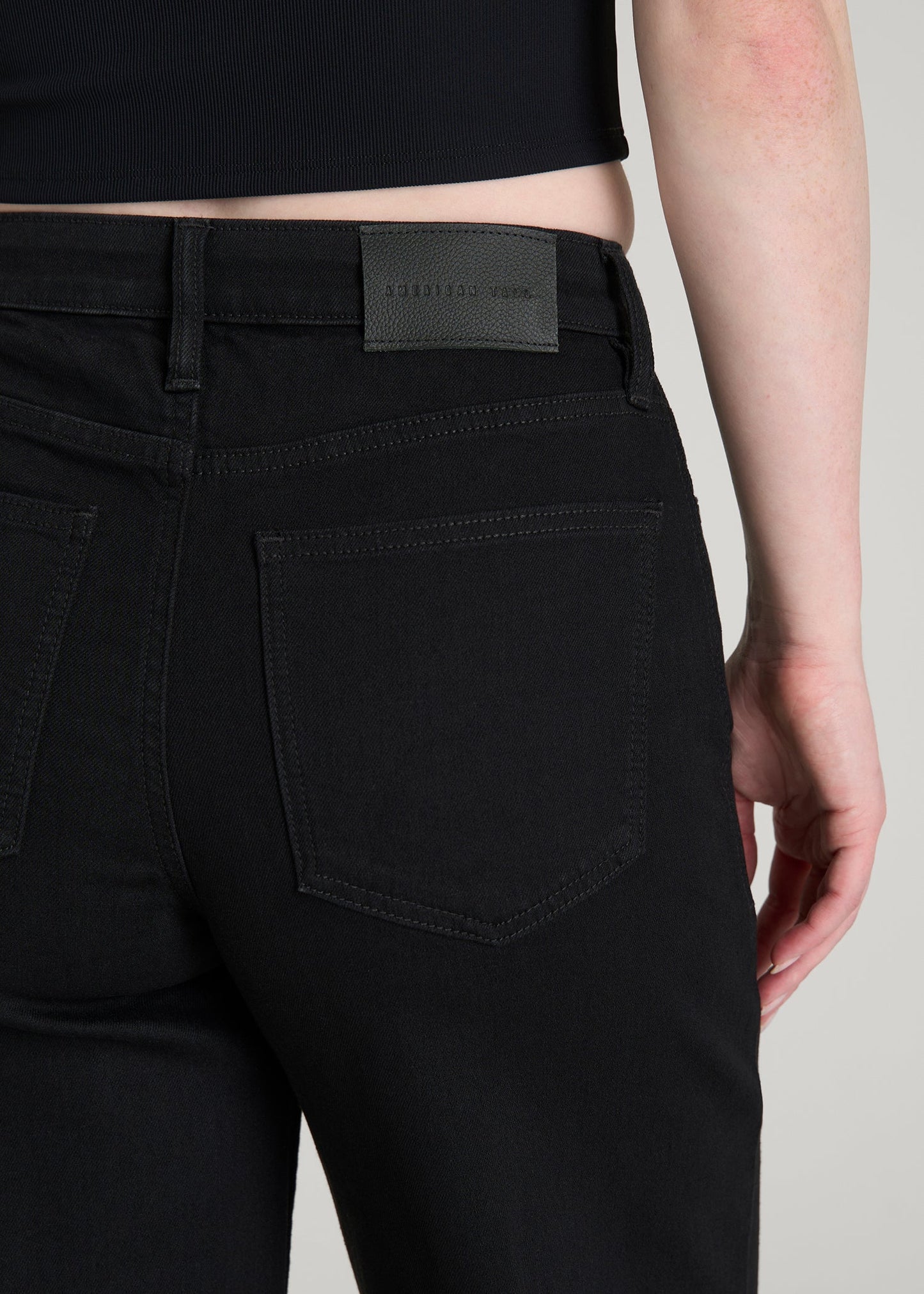 American Tall Women Luna High-Rise Wide-Leg Jeans for Tall Women in Optimum Black