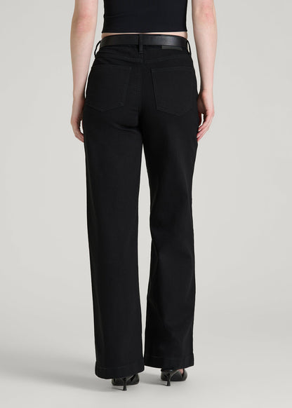 American Tall Women Luna High-Rise Wide-Leg Jeans for Tall Women in Optimum Black