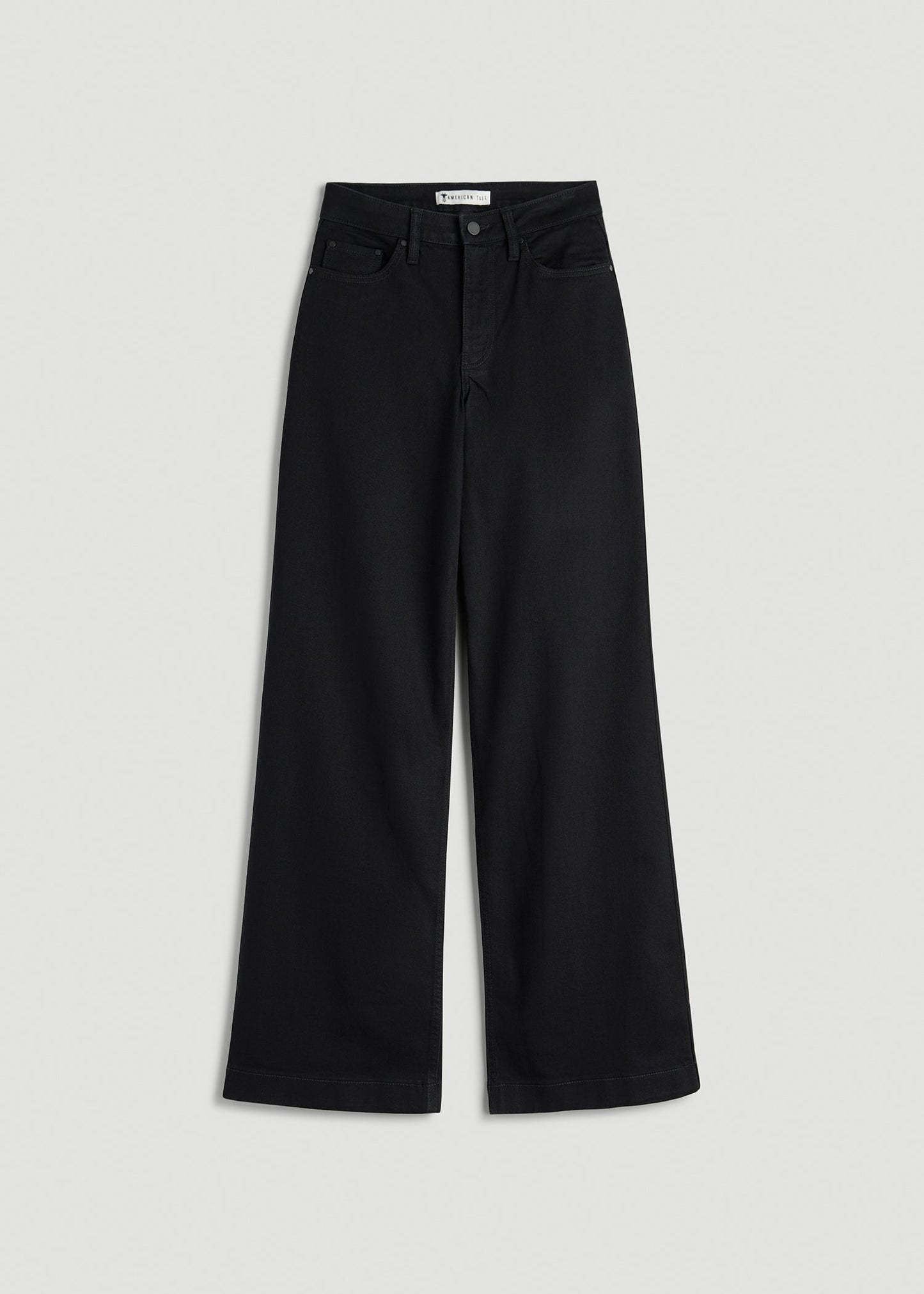 American Tall Women Luna High-Rise Wide-Leg Jeans for Tall Women in Optimum Black