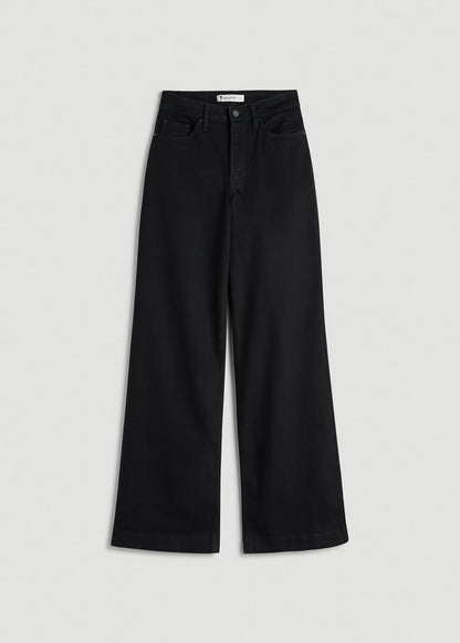 American Tall Women Luna High-Rise Wide-Leg Jeans for Tall Women in Optimum Black