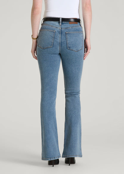 American Tall Women Chloe High Rise Flare Jeans for Tall Women in Perfect Blue