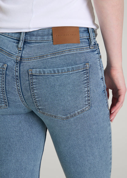 American Tall Women Sarah Mid-Rise Skinny Jeans for Tall Women in Perfect Blue