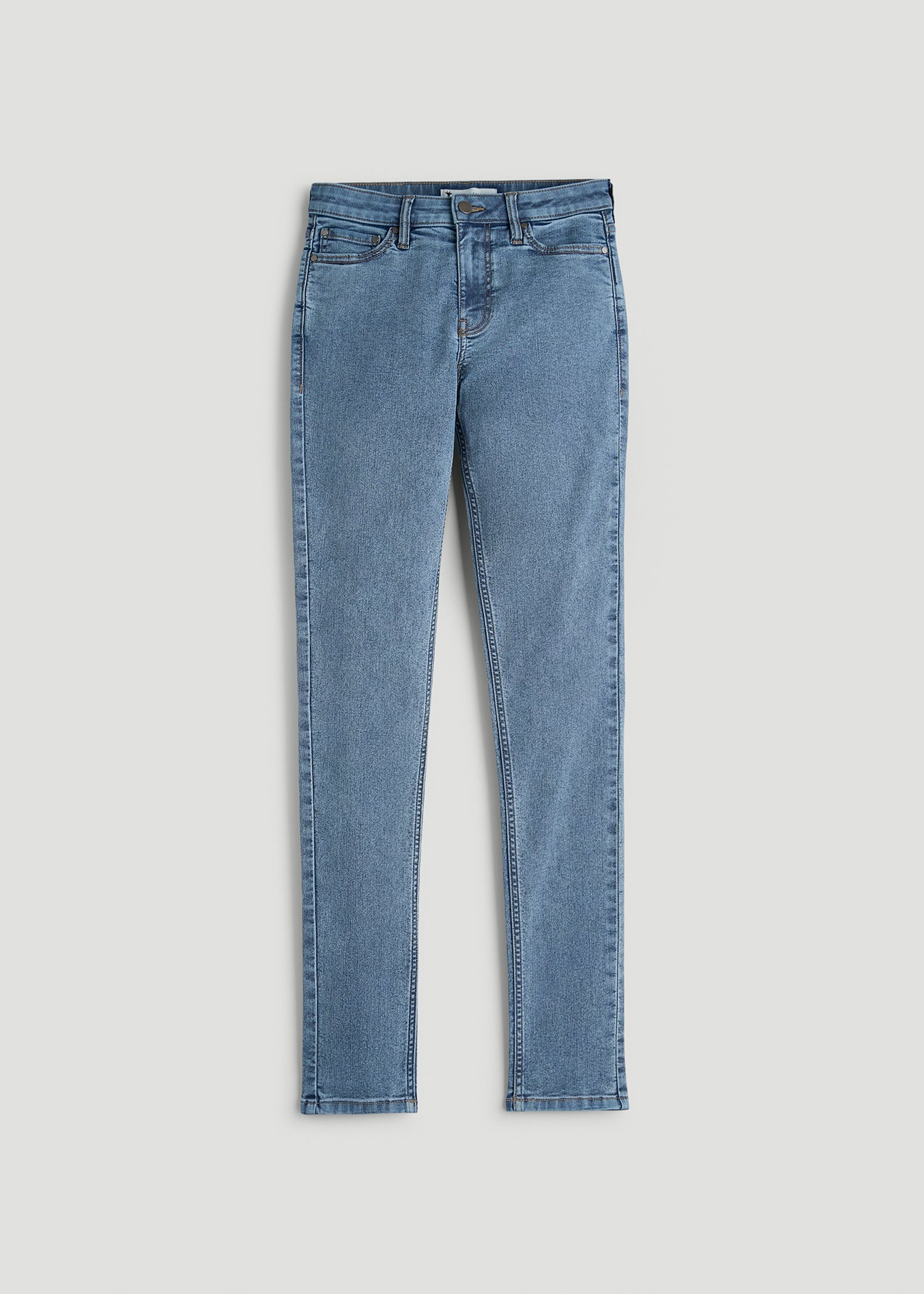American Tall Women Sarah Mid-Rise Skinny Jeans for Tall Women in Perfect Blue