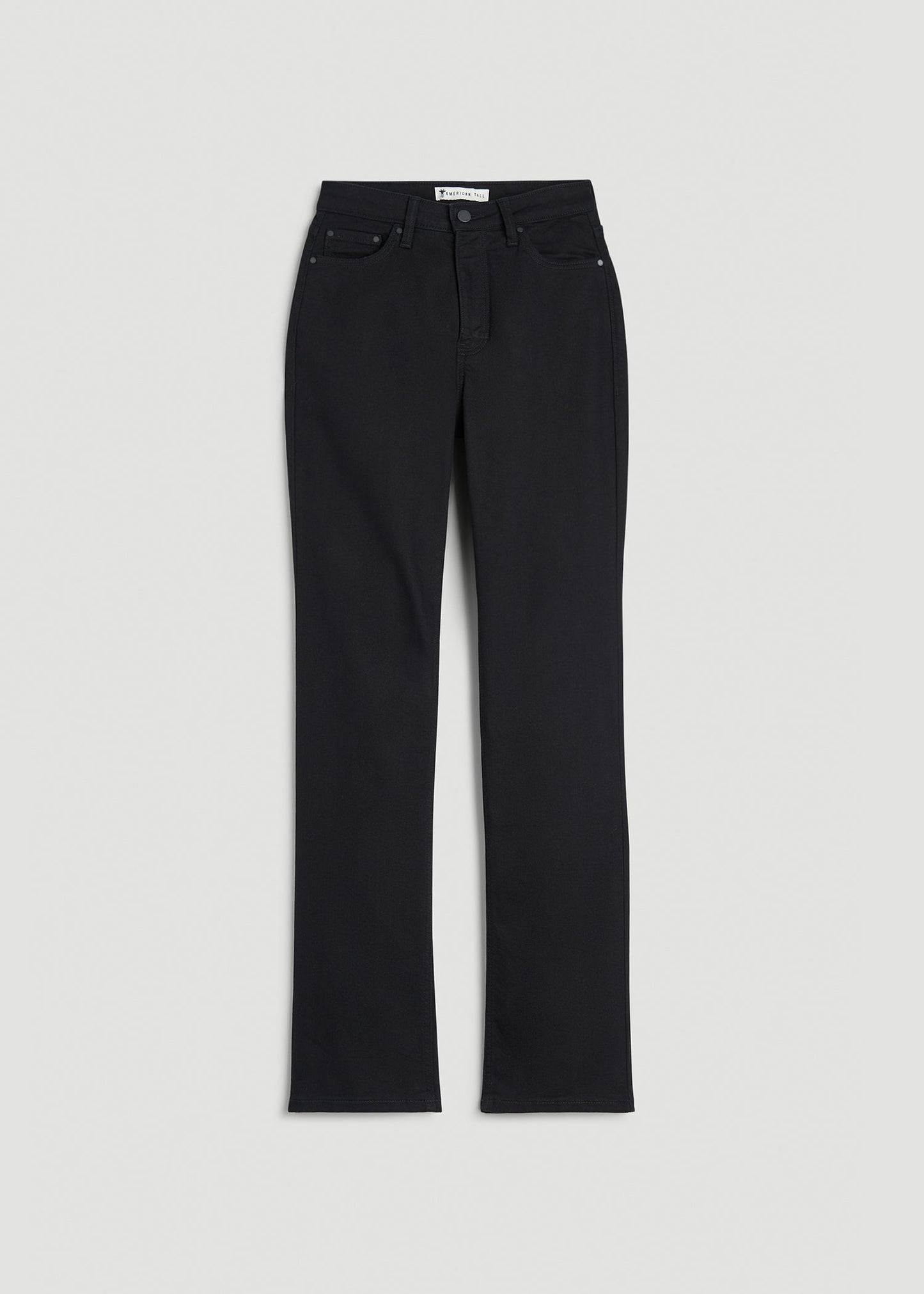American Tall Women Curve High Rise Straight Leg Jeans for Tall Women in Optimum Black