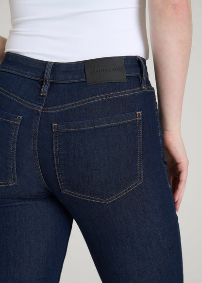 American Tall Women Sarah Mid-Rise Skinny Jeans for Tall Women in Deep Indigo Wash