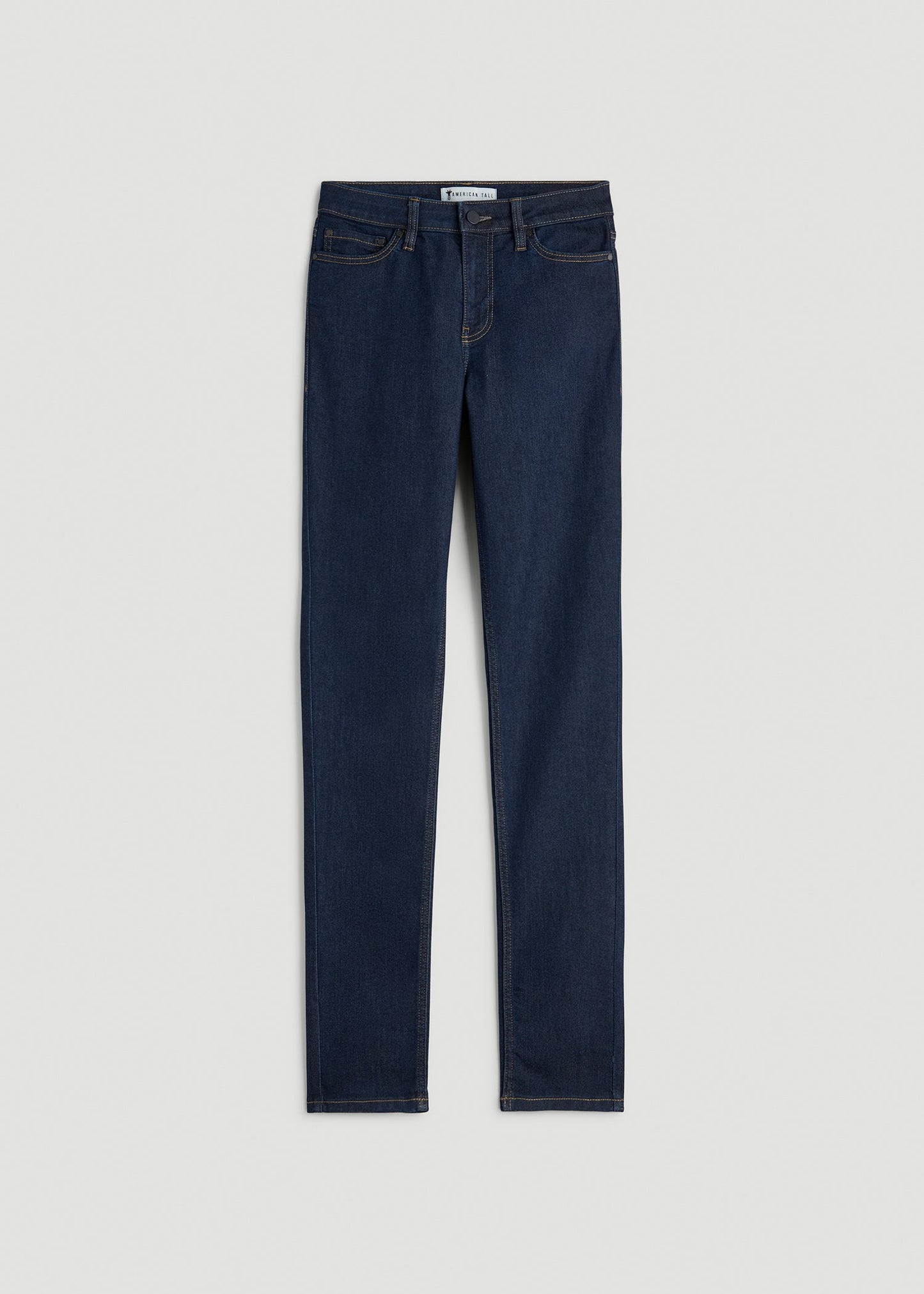 American Tall Women Sarah Mid-Rise Skinny Jeans for Tall Women in Deep Indigo Wash