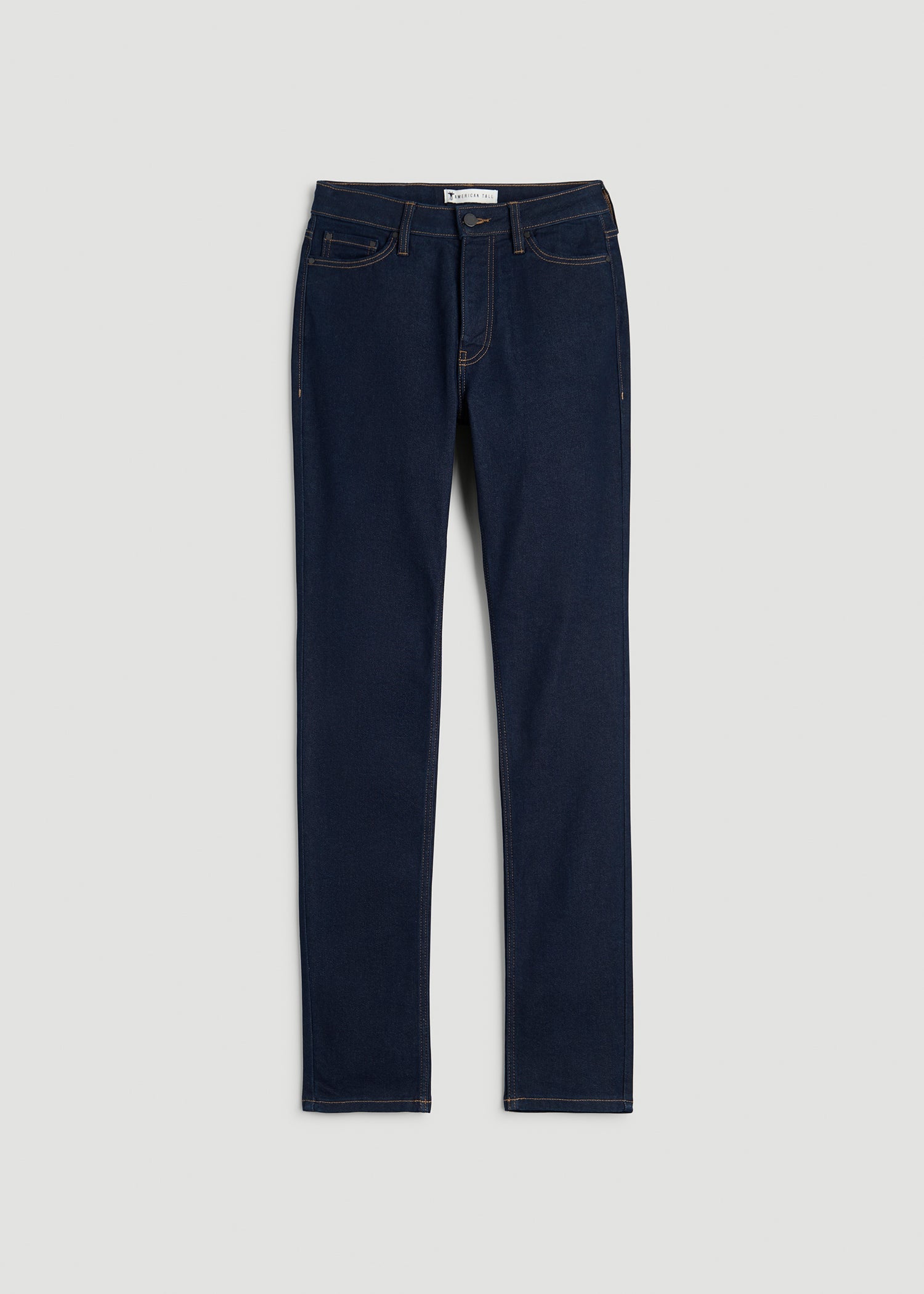 American Tall Women Curve High Rise Skinny Leg Jeans for Tall Women in Deep Indigo Wash