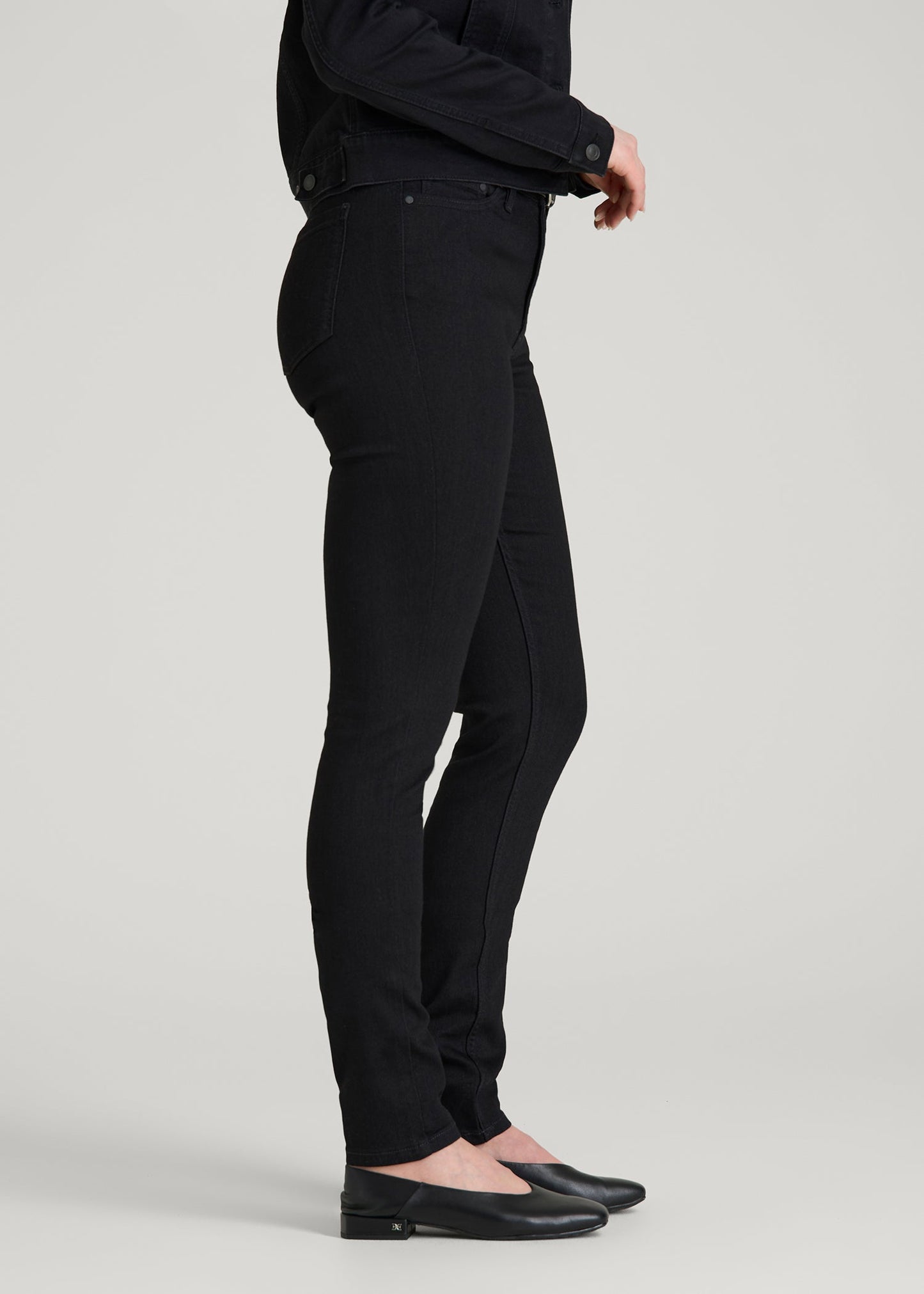 American Tall Women Georgia High-Rise Skinny Jeans for Tall Women in Optimum Black