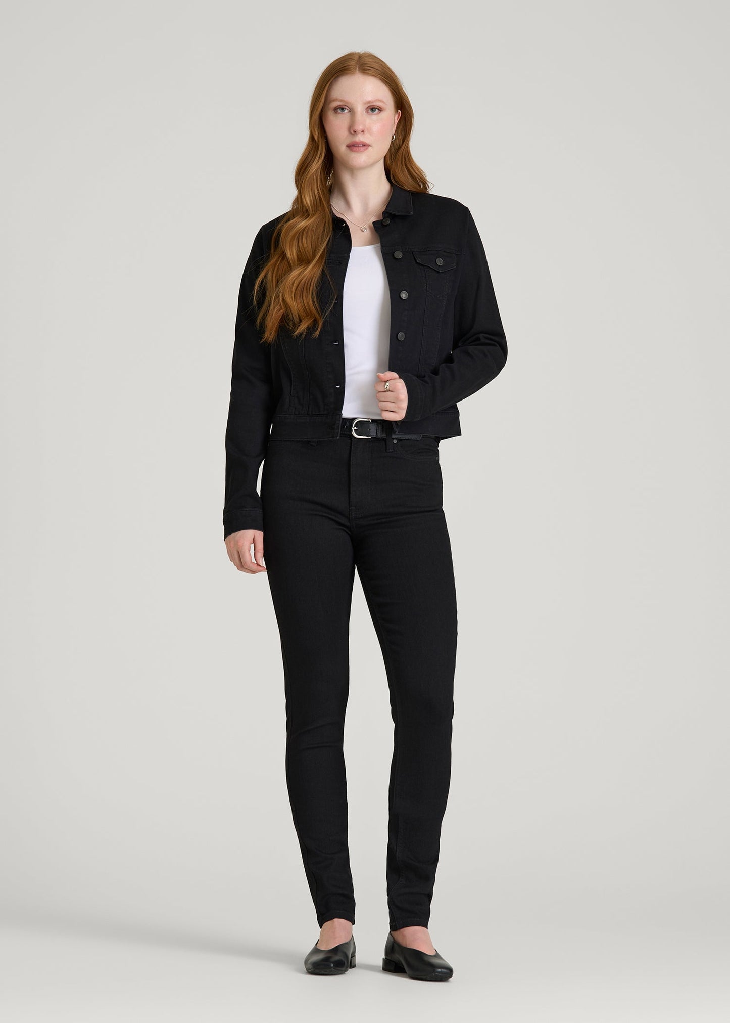 American Tall Women Georgia High-Rise Skinny Jeans for Tall Women in Optimum Black