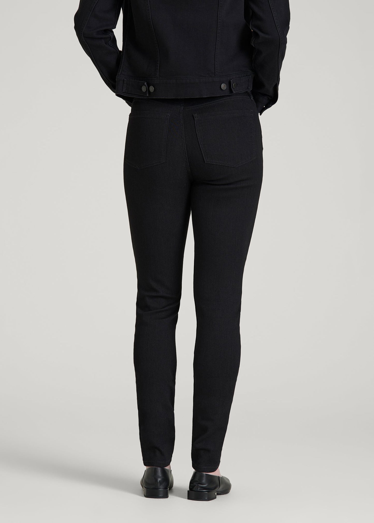 American Tall Women Georgia High-Rise Skinny Jeans for Tall Women in Optimum Black