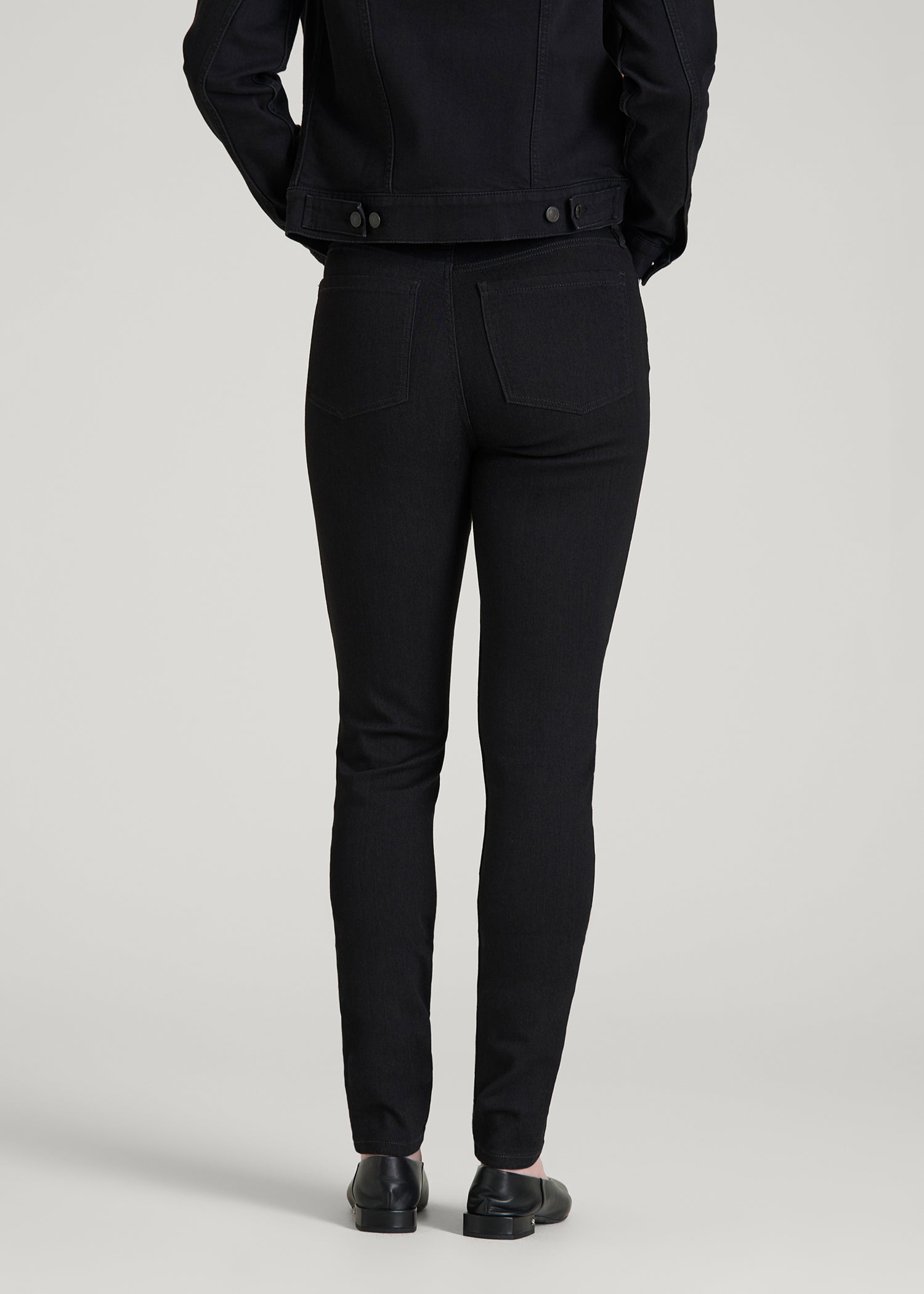 American Tall Women Georgia High-Rise Skinny Jeans for Tall Women in Optimum Black