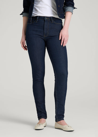 American Tall Women Georgia High-Rise Skinny Jeans for Tall Women in Deep Indigo Wash