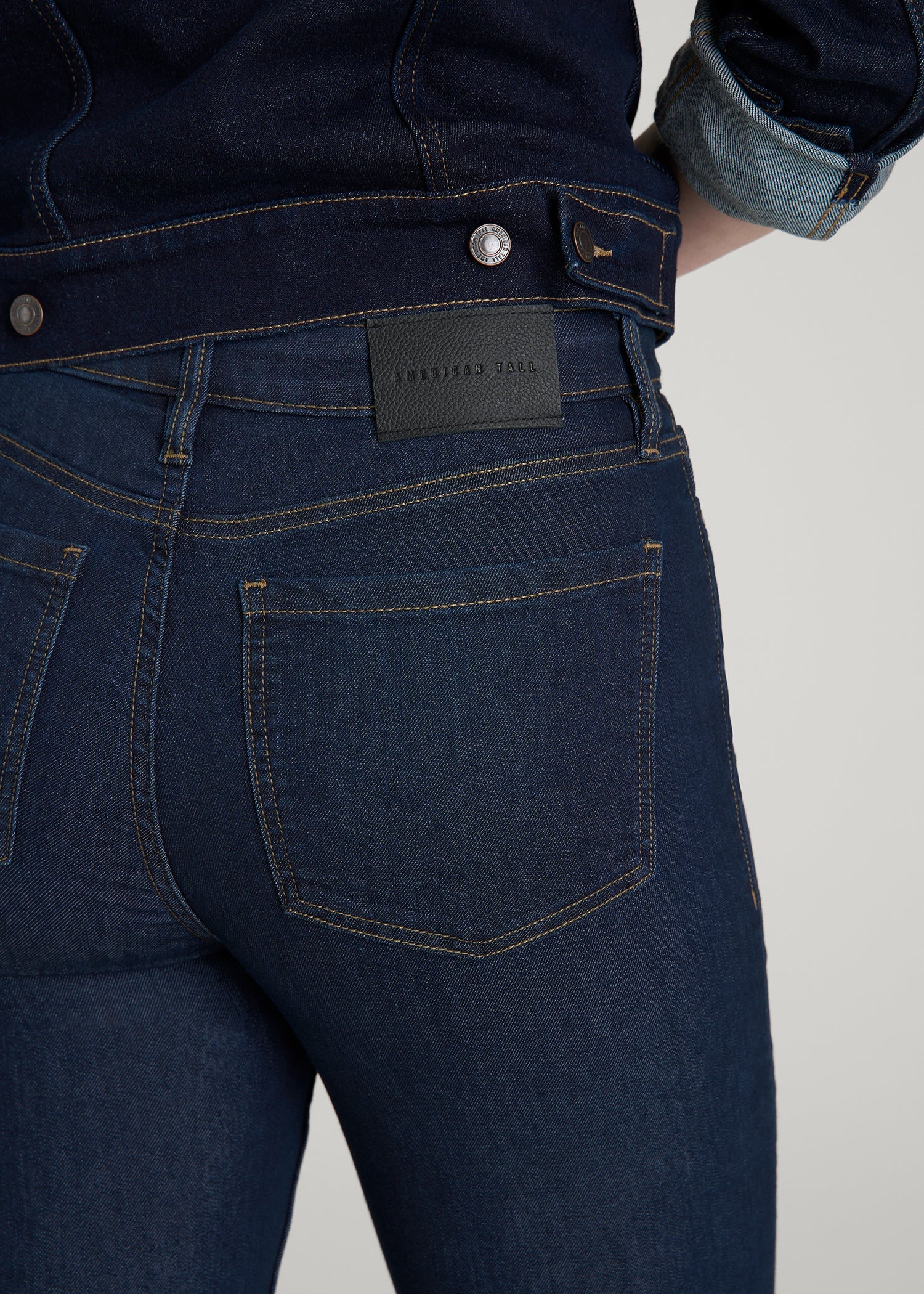 American Tall Women Georgia High-Rise Skinny Jeans for Tall Women in Deep Indigo Wash