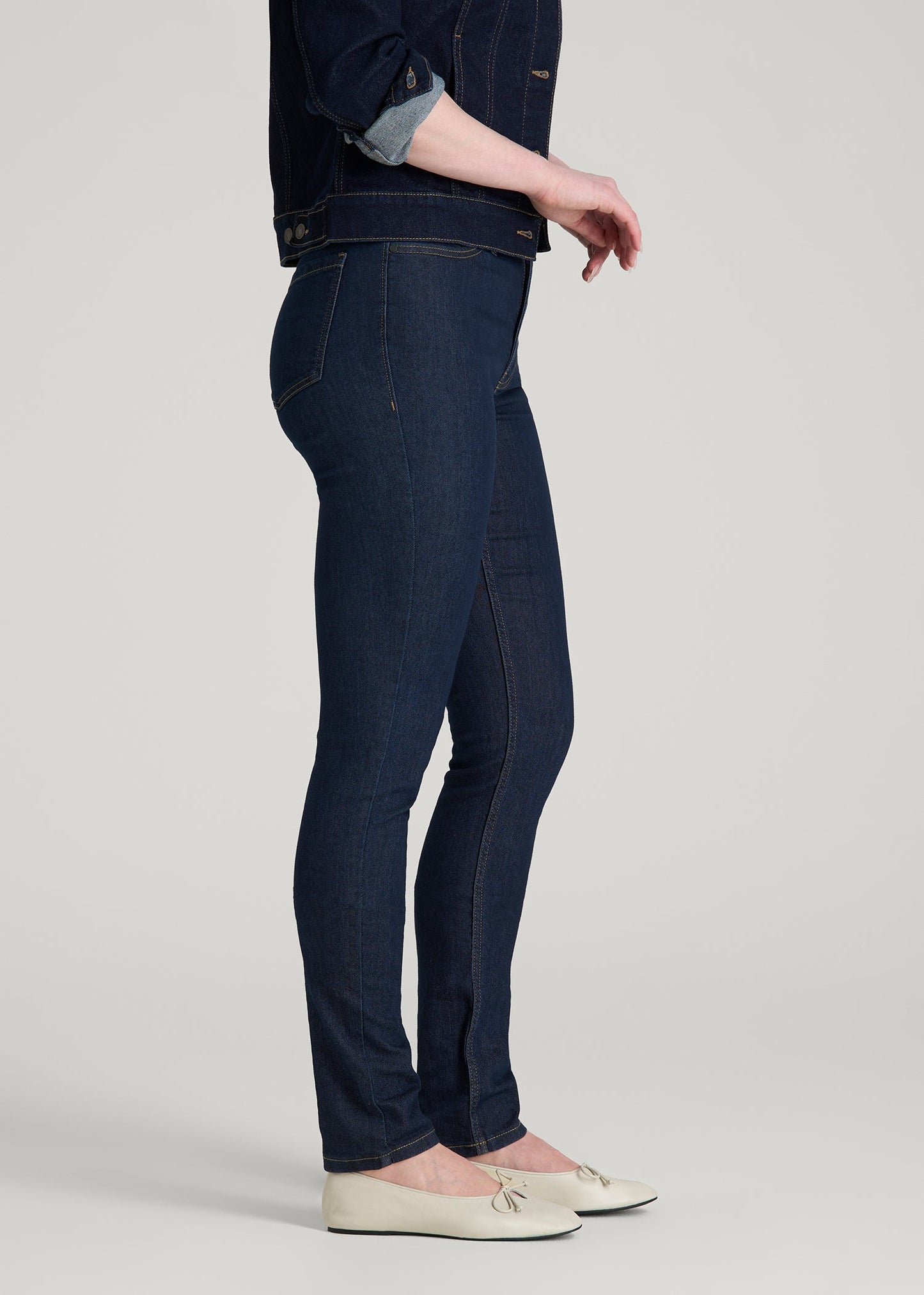 American Tall Women Georgia High-Rise Skinny Jeans for Tall Women in Deep Indigo Wash