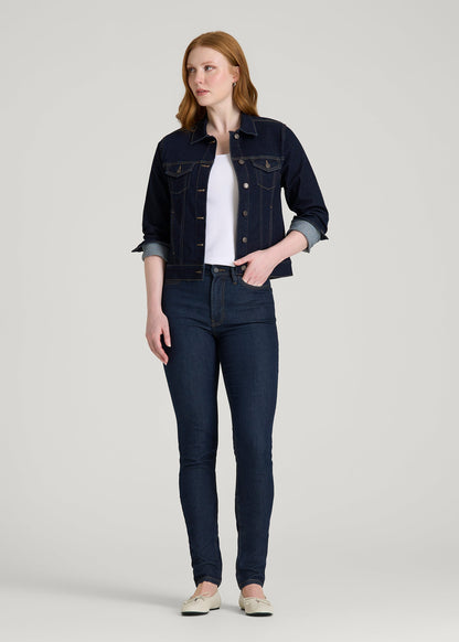 American Tall Women Georgia High-Rise Skinny Jeans for Tall Women in Deep Indigo Wash