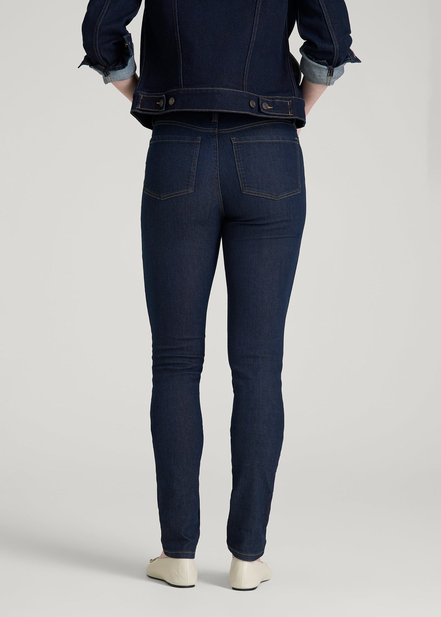 American Tall Women Georgia High-Rise Skinny Jeans for Tall Women in Deep Indigo Wash