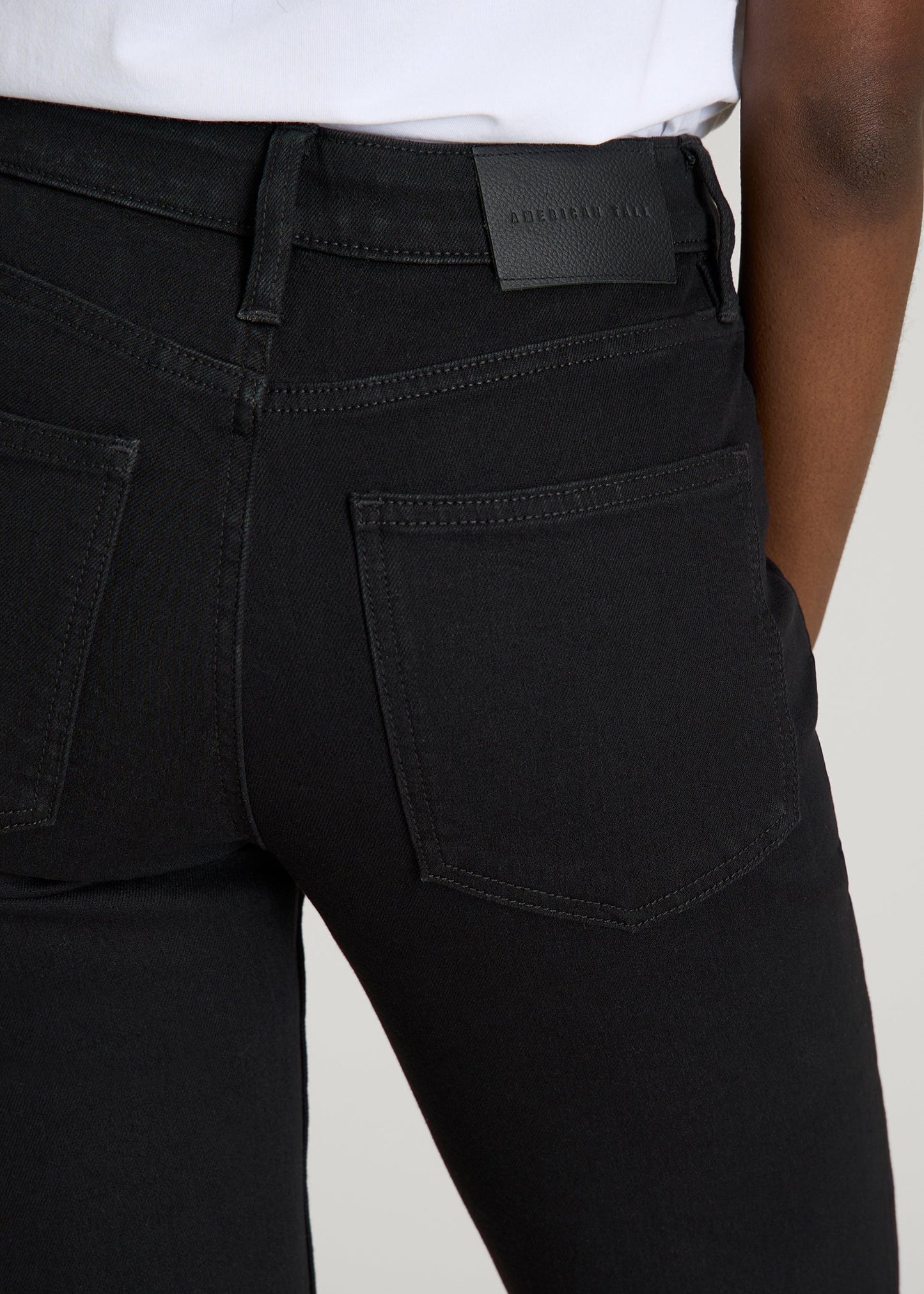 American Tall Women Mid-Rise Straight Fit Jeans for Tall Women in Optimum Black