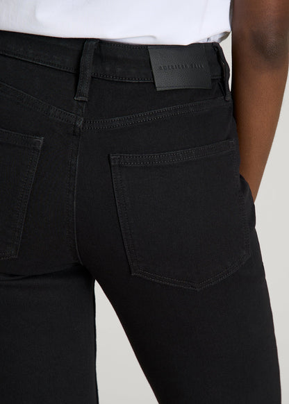 American Tall Women Mid-Rise Straight Fit Jeans for Tall Women in Optimum Black