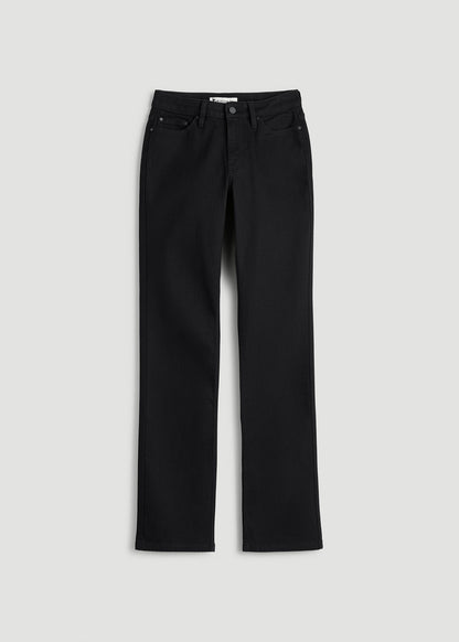 American Tall Women Mid-Rise Straight Fit Jeans for Tall Women in Optimum Black