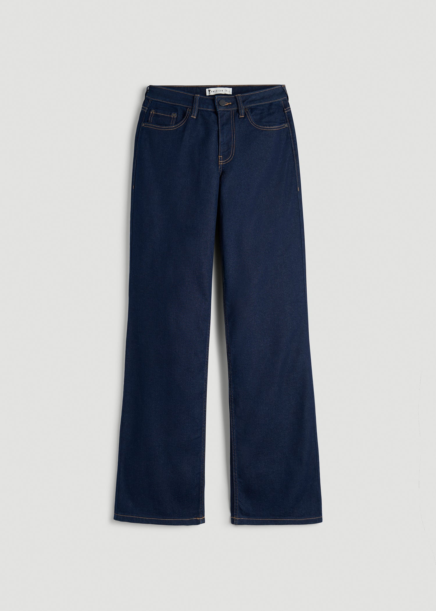 American Tall Women Mid-Rise Relaxed Fit Jeans for Tall Women in Deep Indigo Wash