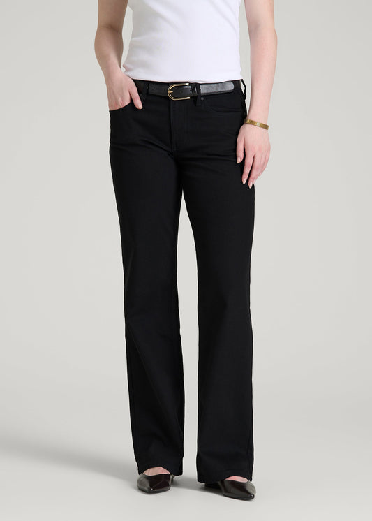 American Tall Women Mid-Rise Relaxed Fit Jeans for Tall Women in Optimum Black