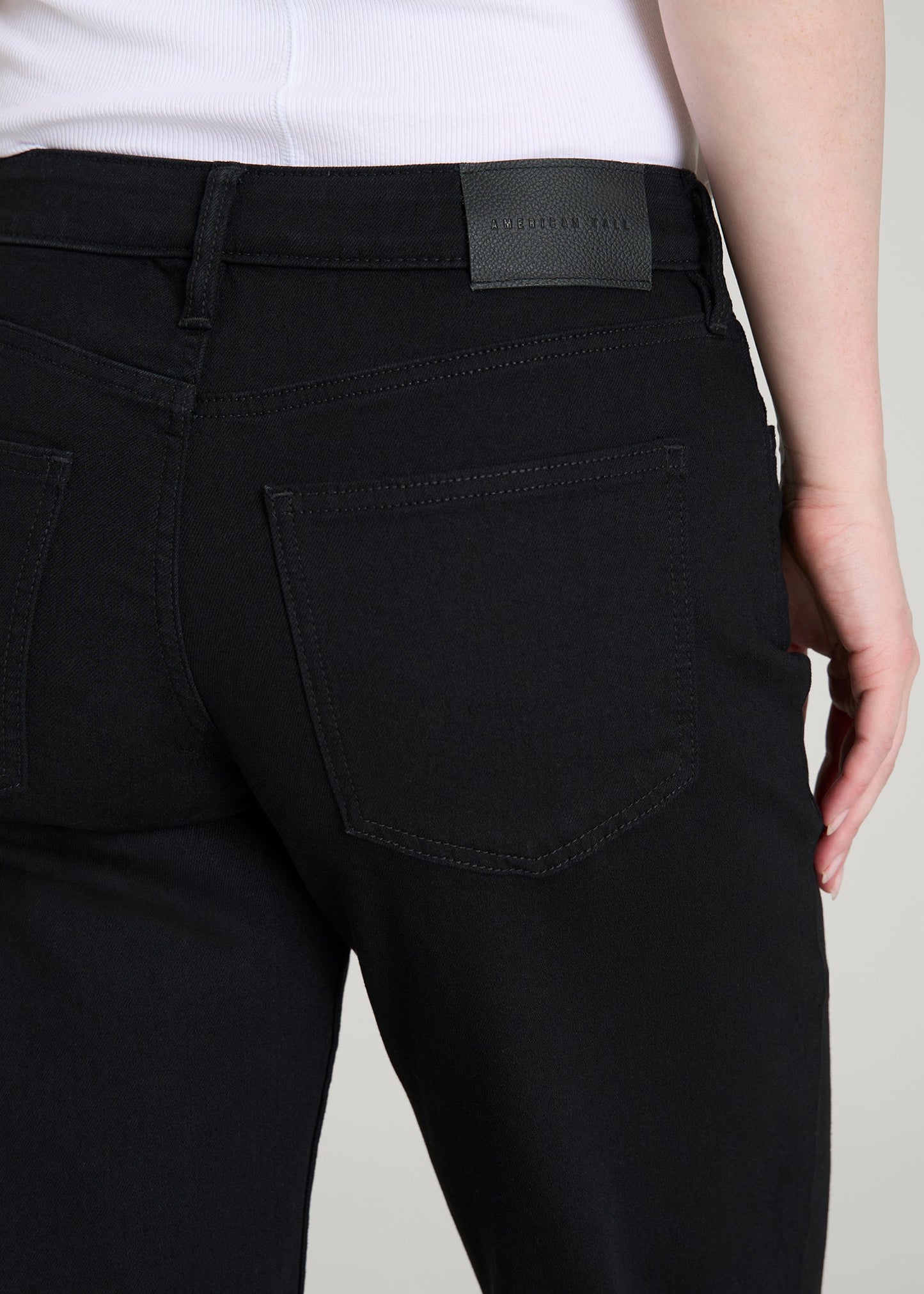 American Tall Women Mid-Rise Relaxed Fit Jeans for Tall Women in Optimum Black