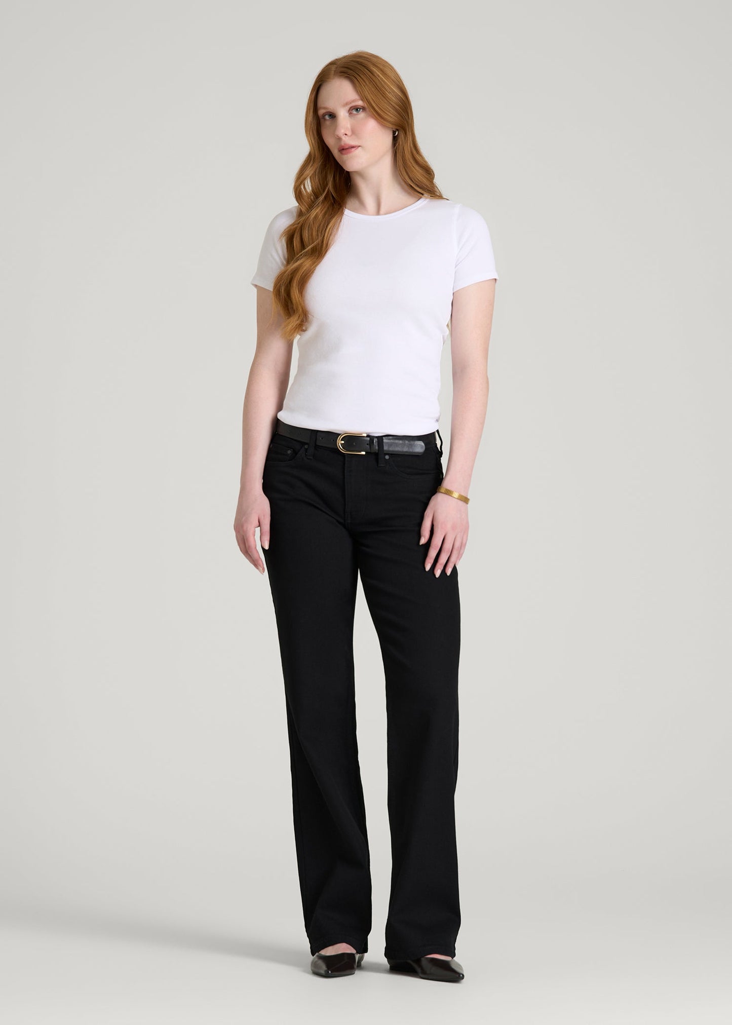 American Tall Women Mid-Rise Relaxed Fit Jeans for Tall Women in Optimum Black