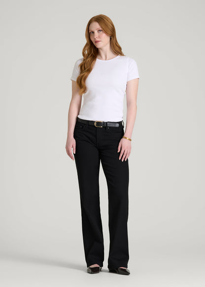 American Tall Women Mid-Rise Relaxed Fit Jeans for Tall Women in Optimum Black