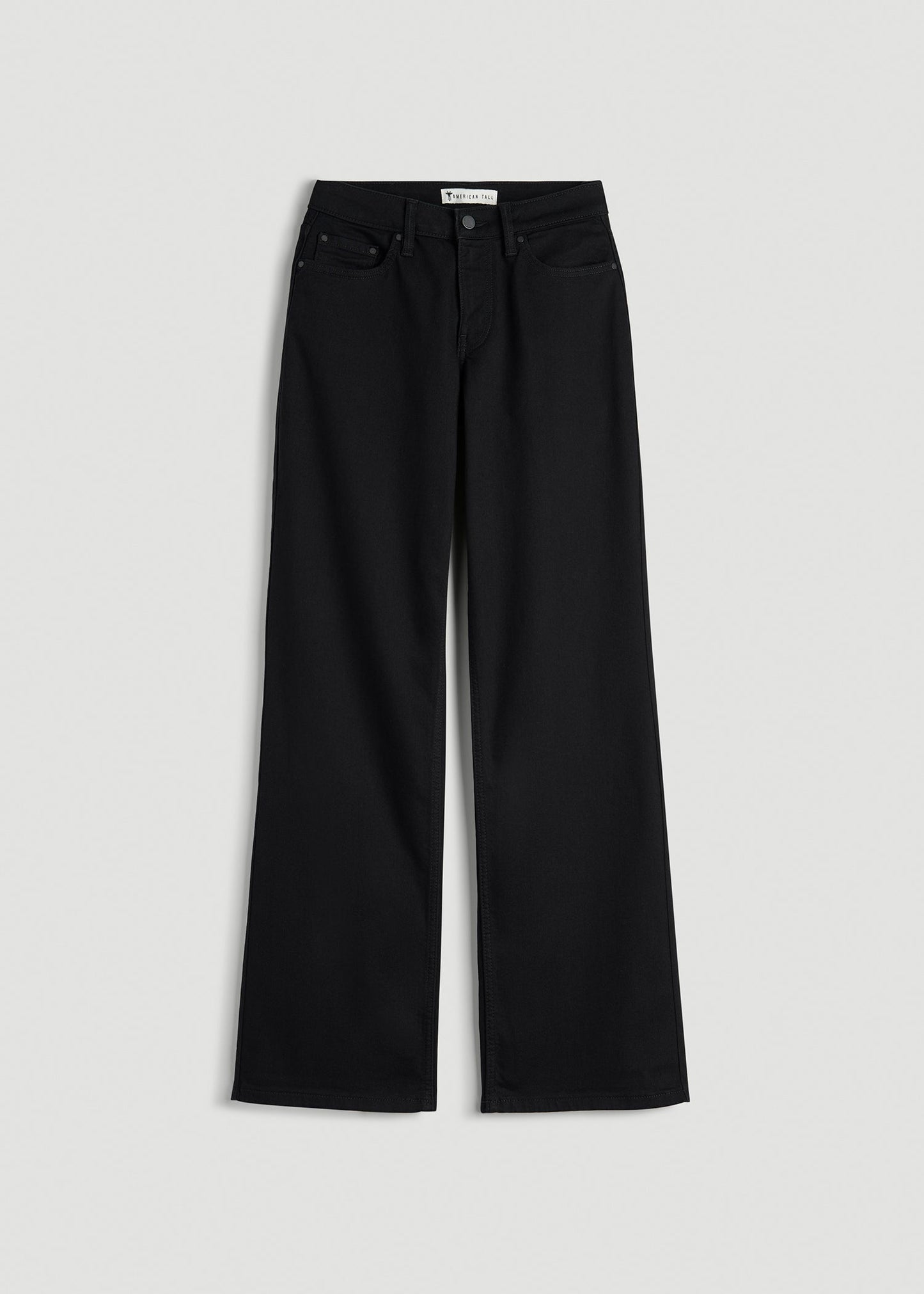 American Tall Women Mid-Rise Relaxed Fit Jeans for Tall Women in Optimum Black