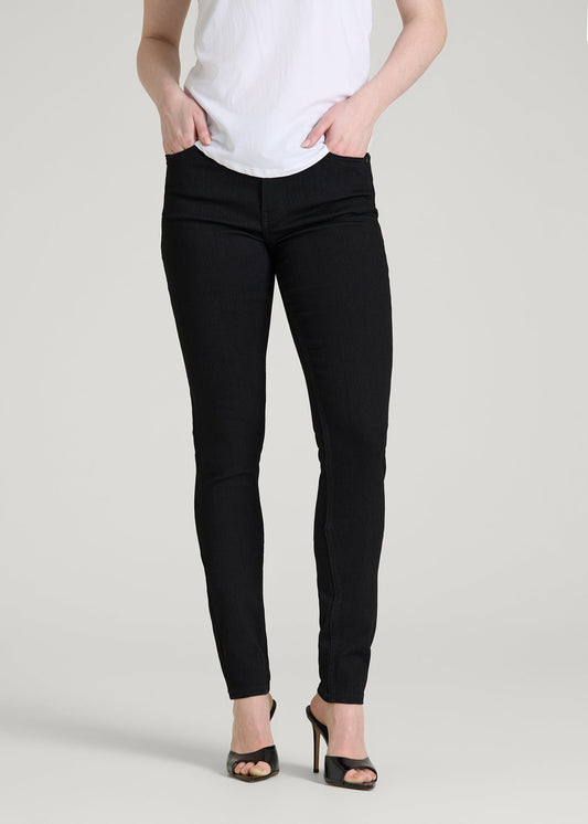 American Tall Women Sarah Mid-Rise Skinny Jeans for Tall Women in Optimum Black